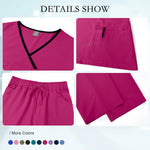 🩺 Ensemble Médical Femme – Tunique Col V & Pantalon Confort