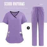 🩺 Ensemble Médical Femme – Tunique Col V & Pantalon Confort