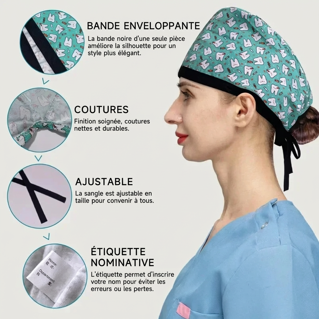 Calot de Soins Premium – Coton Souple & Motifs Originaux