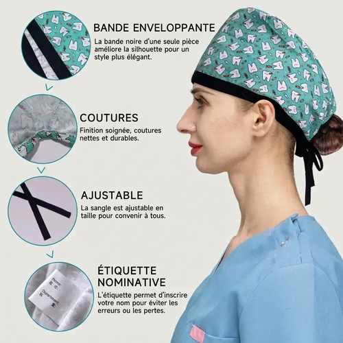 Calot de Soins Premium – Coton Souple & Motifs Originaux