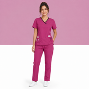 Ensemble Médical Femme – Col V & Pantalon Confort