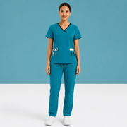 Ensemble Médical Femme – Col V & Pantalon Confort